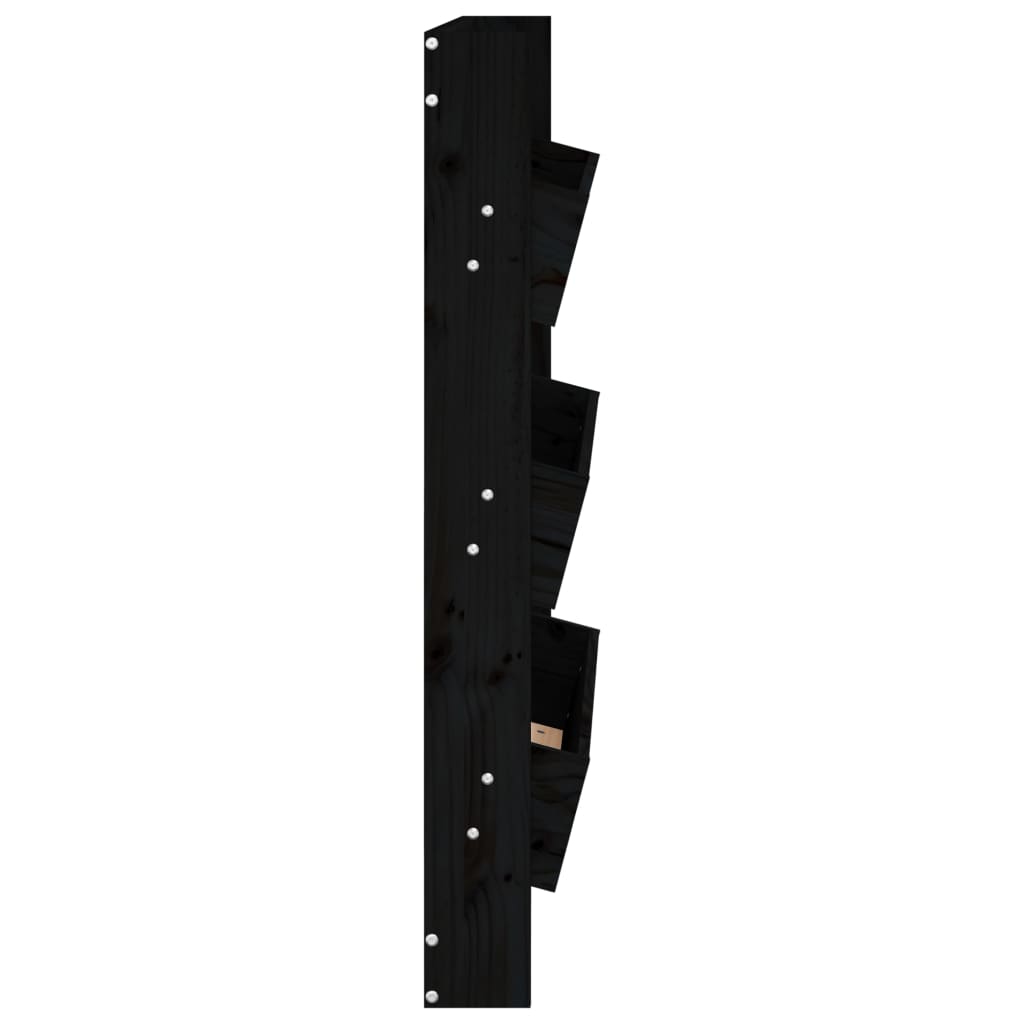 Plantenbak Wandmontage 3-Laags 60X8,5X0 Cm Grenenhout Zwart Zwart grenenhout