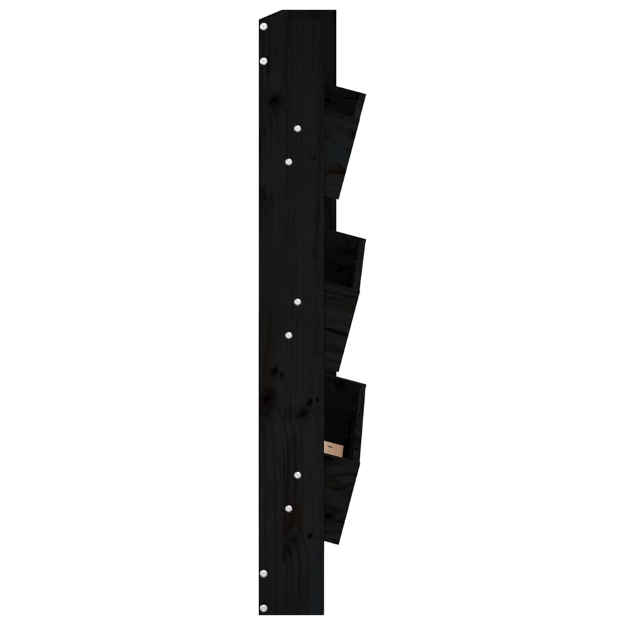 Plantenbak Wandmontage 3-Laags 60X8,5X0 Cm Grenenhout Zwart Zwart grenenhout