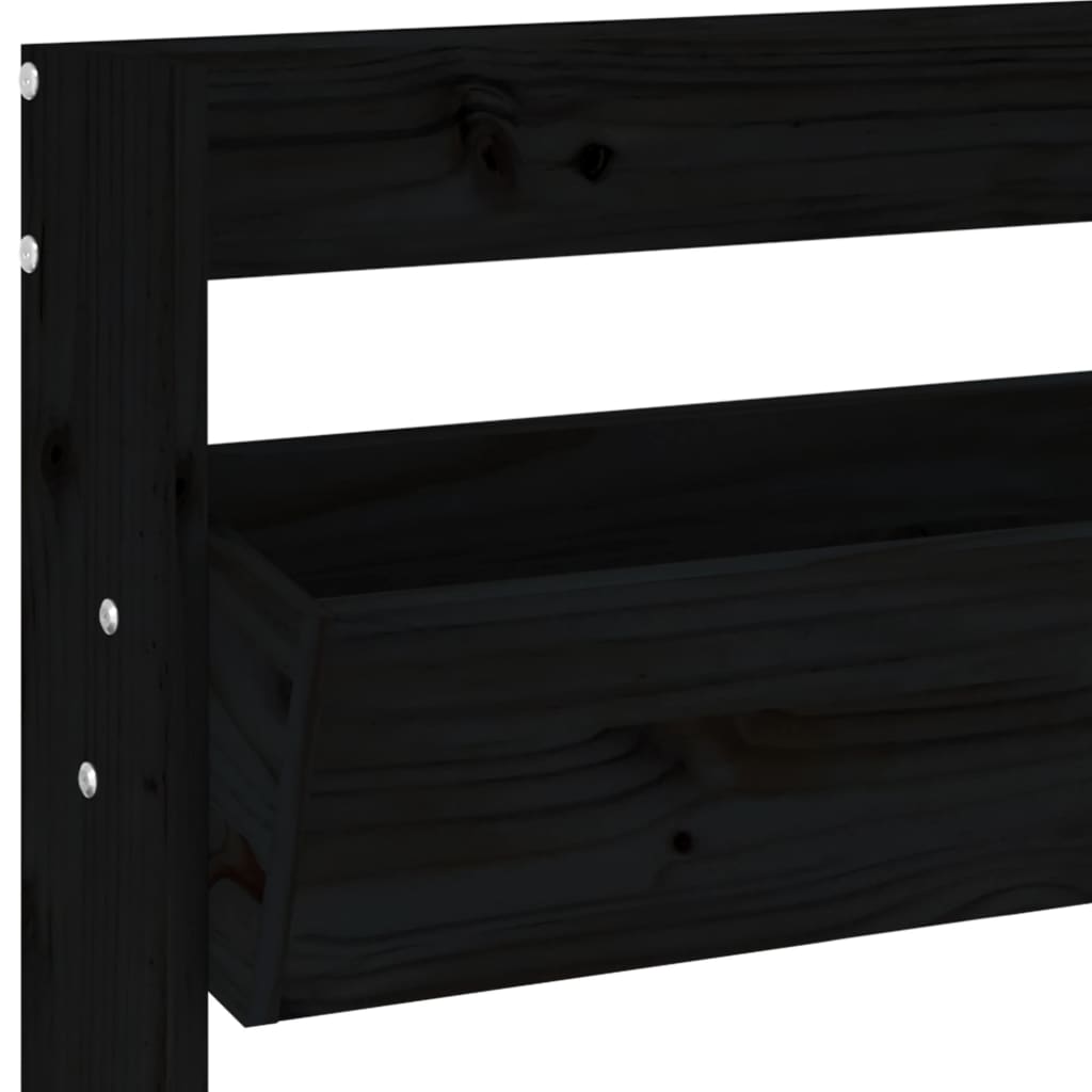 Plantenbak Wandmontage 3-Laags 60X8,5X0 Cm Grenenhout Zwart Zwart grenenhout