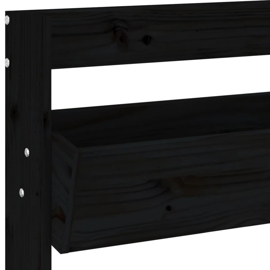 Plantenbak Wandmontage 3-Laags 60X8,5X0 Cm Grenenhout Zwart Zwart grenenhout
