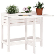 Plantenbak grenenhout wit 84x73x75 cm inklapbaar tafelblad