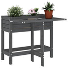 Plantenbak met tafelblad 84x73x75 cm massief grenenhout grijs