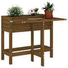 Plantenbak grenenhout honingbruin met inklapbaar tafelblad 84x73x75 cm