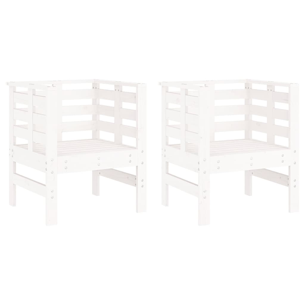 Tuinstoelen 61,5X53X71 Cm Massief Grenenhout Wit Wit grenenhout