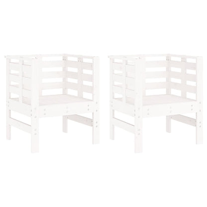 Tuinstoelen 61,5X53X71 Cm Massief Grenenhout Wit Wit grenenhout