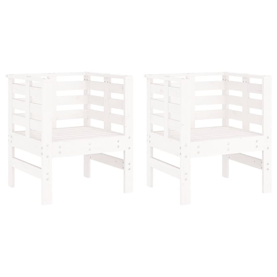 Tuinstoelen 61,5X53X71 Cm Massief Grenenhout Wit Wit grenenhout