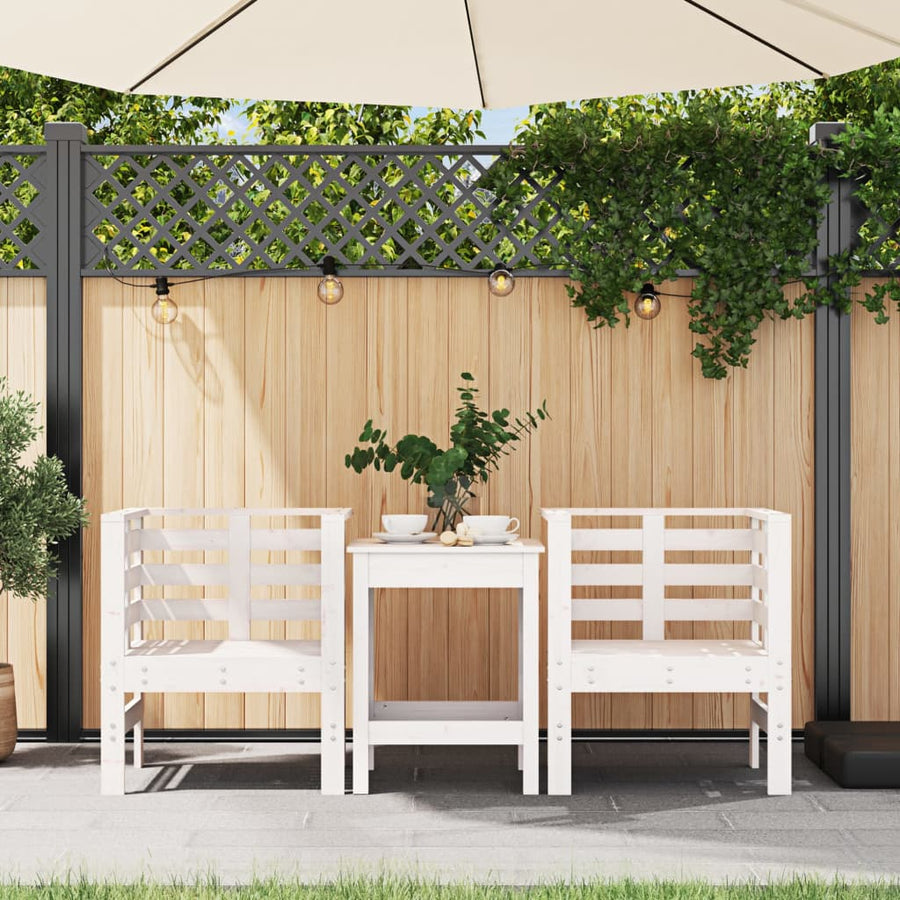 Tuinstoelen 61,5X53X71 Cm Massief Grenenhout Wit Wit grenenhout