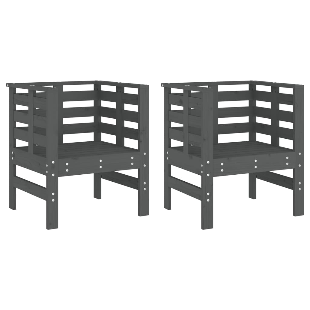 Tuinstoelen 61,5X53X71 Cm Massief Grenenhout Grijs Grijs grenenhout