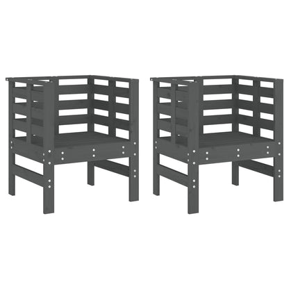 Tuinstoelen 61,5X53X71 Cm Massief Grenenhout Grijs Grijs grenenhout
