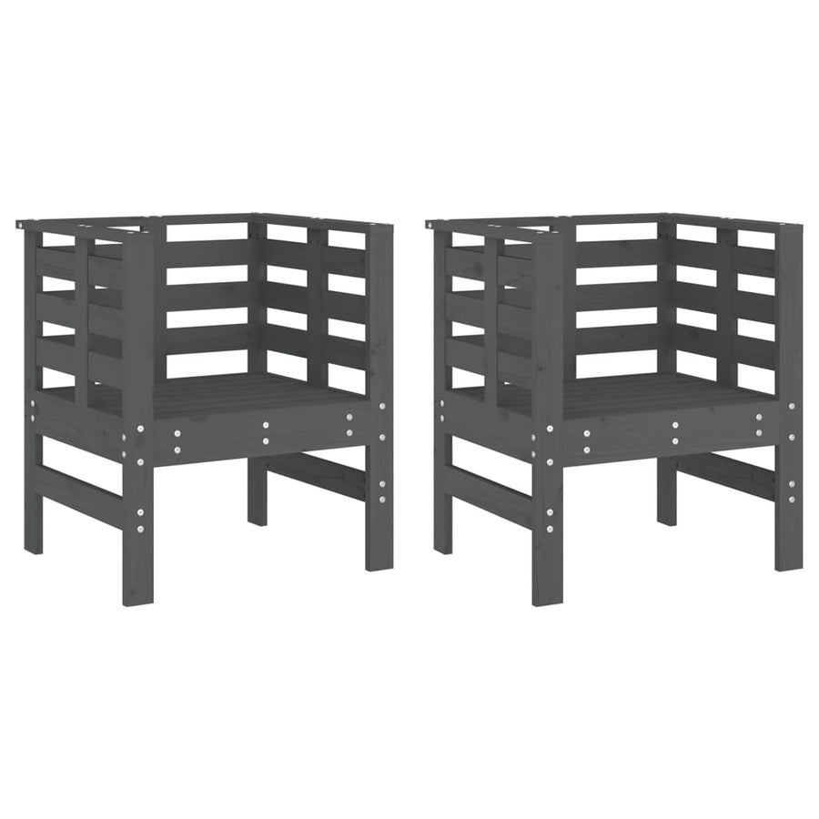 Tuinstoelen 61,5X53X71 Cm Massief Grenenhout Grijs Grijs grenenhout
