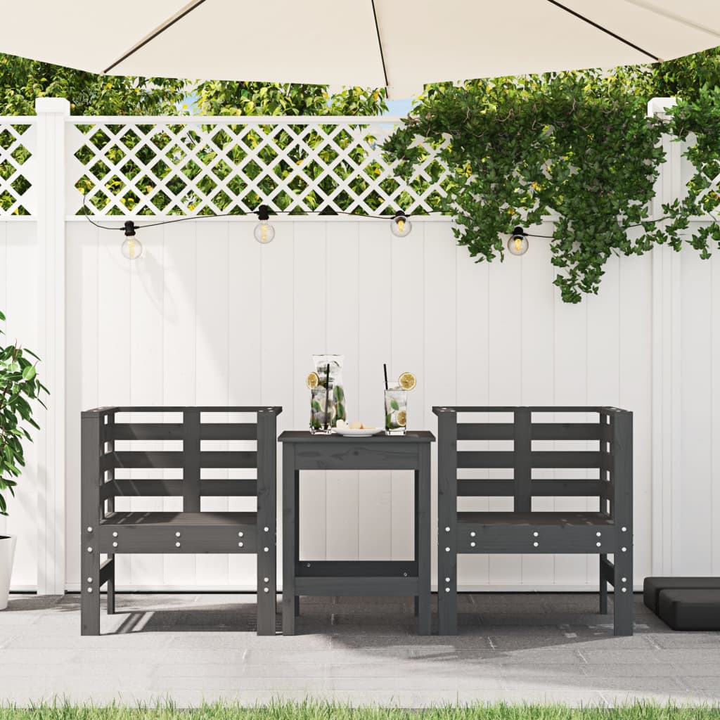 Tuinstoelen 61,5X53X71 Cm Massief Grenenhout Grijs Grijs grenenhout
