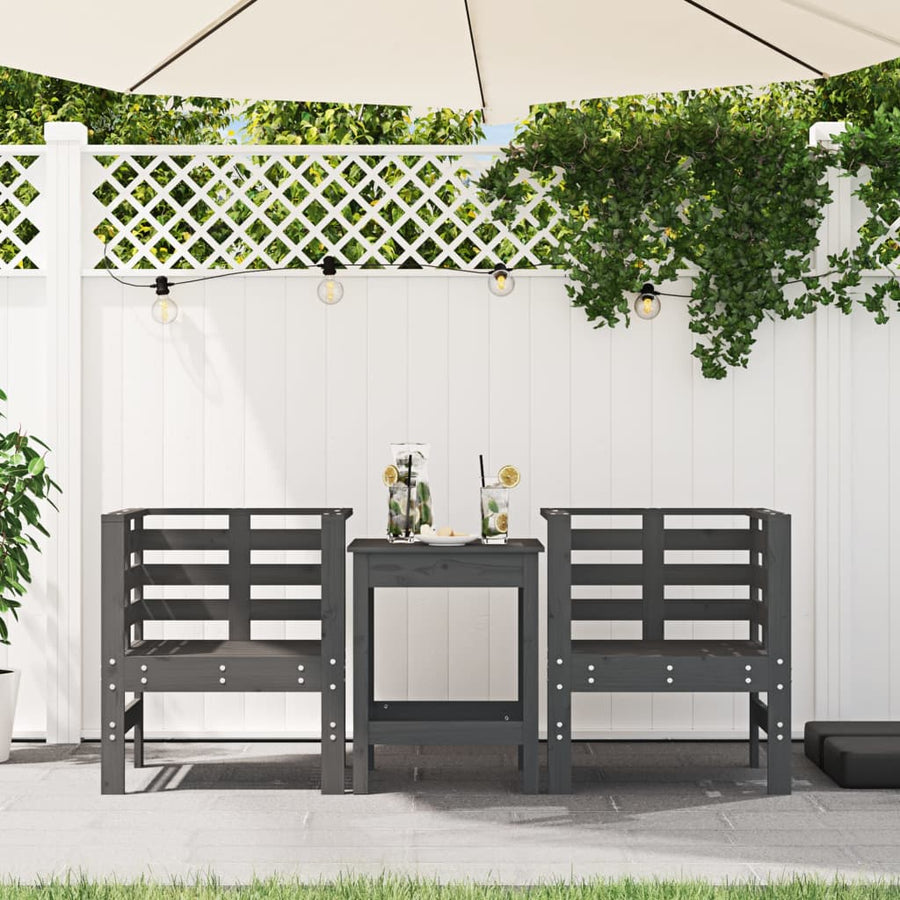Tuinstoelen 61,5X53X71 Cm Massief Grenenhout Grijs Grijs grenenhout