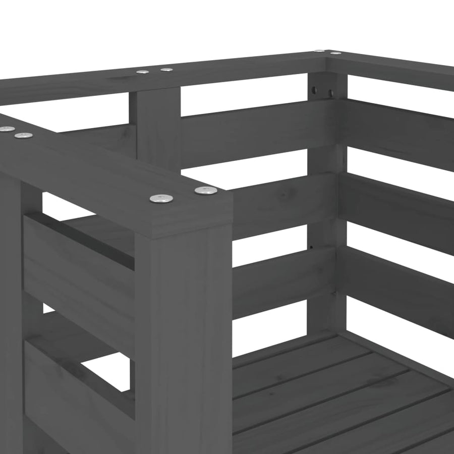 Tuinstoelen 61,5X53X71 Cm Massief Grenenhout Grijs Grijs grenenhout