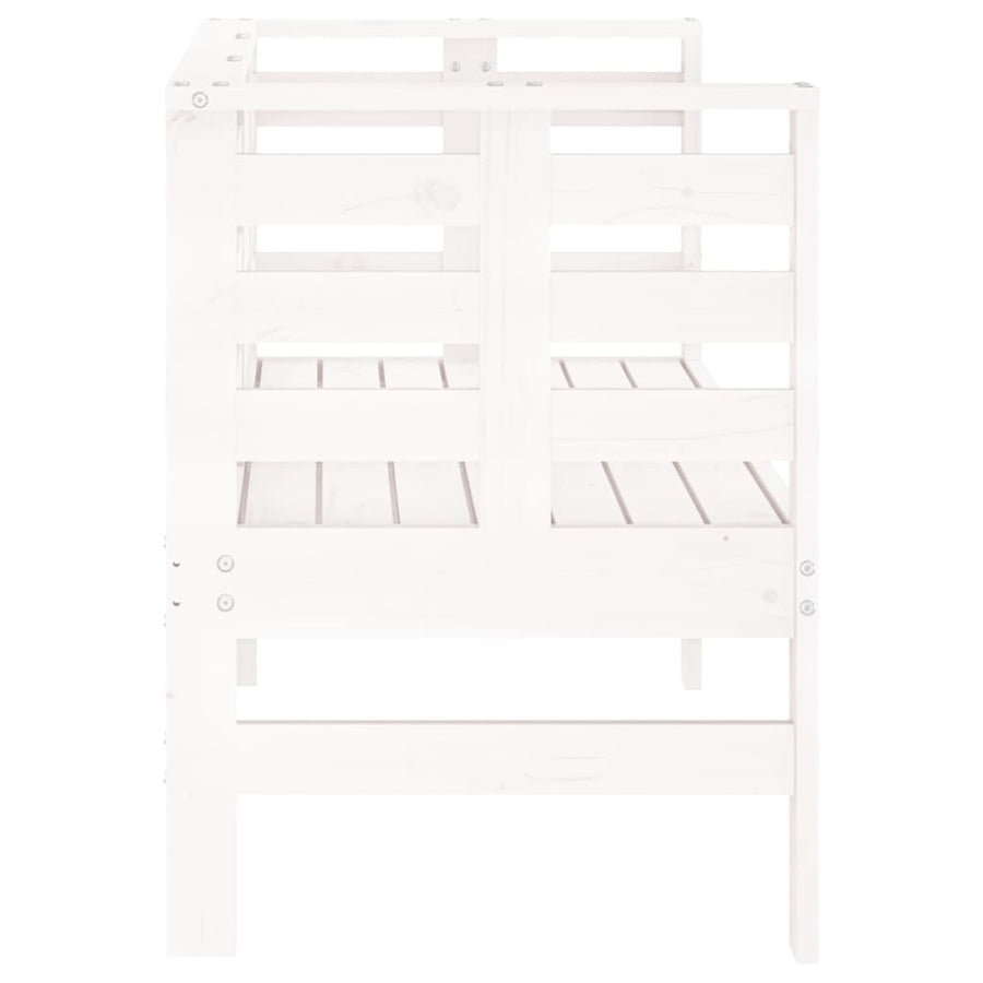 Tuinbankje ,5X53X7 Cm Massief Grenenhout Wit Wit grenenhout