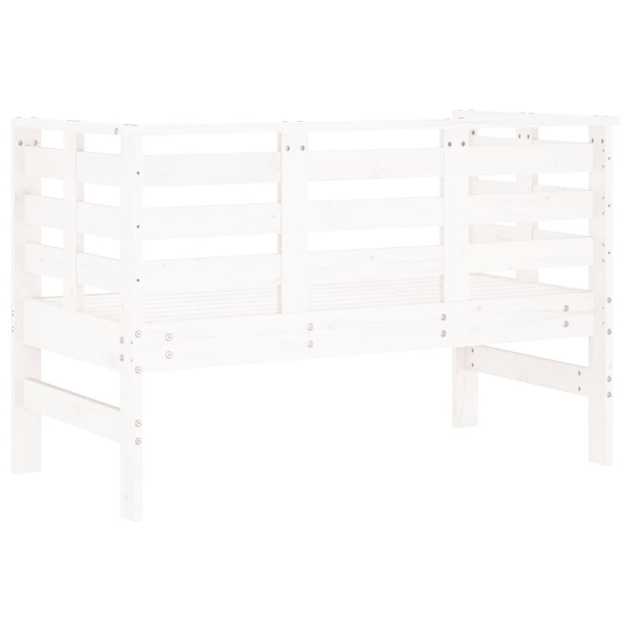 Tuinbankje ,5X53X7 Cm Massief Grenenhout Wit Wit grenenhout