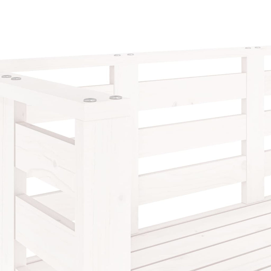 Tuinbankje ,5X53X7 Cm Massief Grenenhout Wit Wit grenenhout