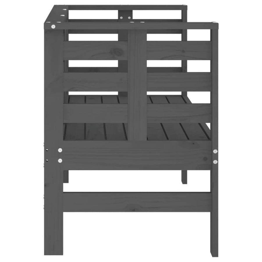 Tuinbankje ,5X53X7 Cm Massief Grenenhout Grijs Grijs grenenhout