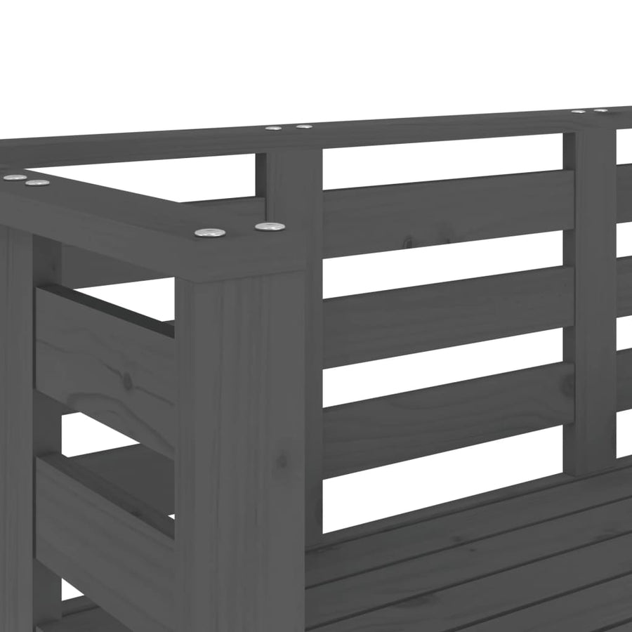 Tuinbankje ,5X53X7 Cm Massief Grenenhout Grijs Grijs grenenhout