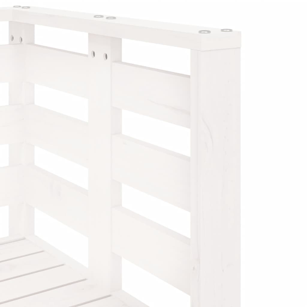 -Delige Loungeset Massief Grenenhout Wit Wit grenenhout
