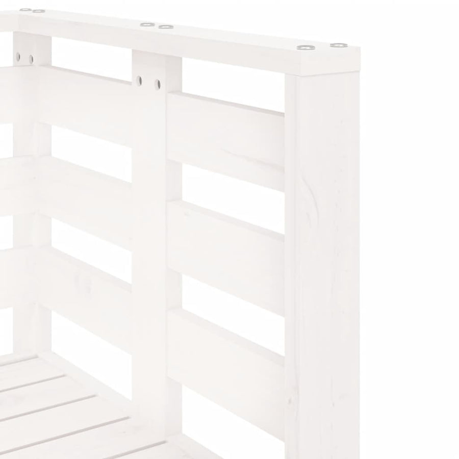 -Delige Loungeset Massief Grenenhout Wit Wit grenenhout