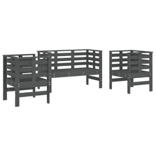 -Delige Loungeset Massief Grenenhout Grijs Grijs grenenhout