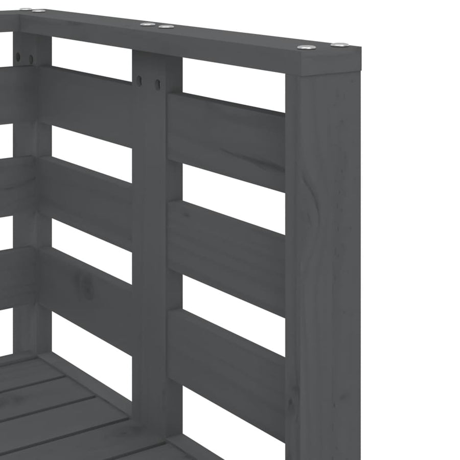 -Delige Loungeset Massief Grenenhout Grijs Grijs grenenhout