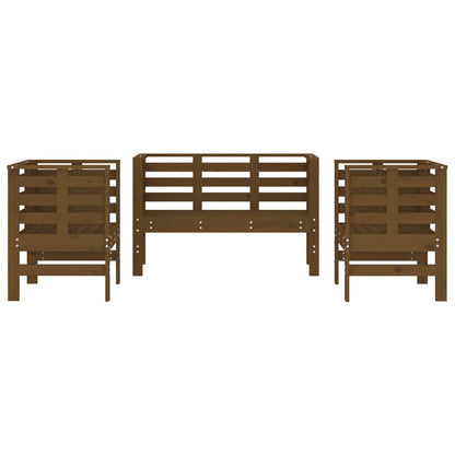 -Delige Loungeset Massief Grenenhout Honingbruin Honingbruin grenenhout