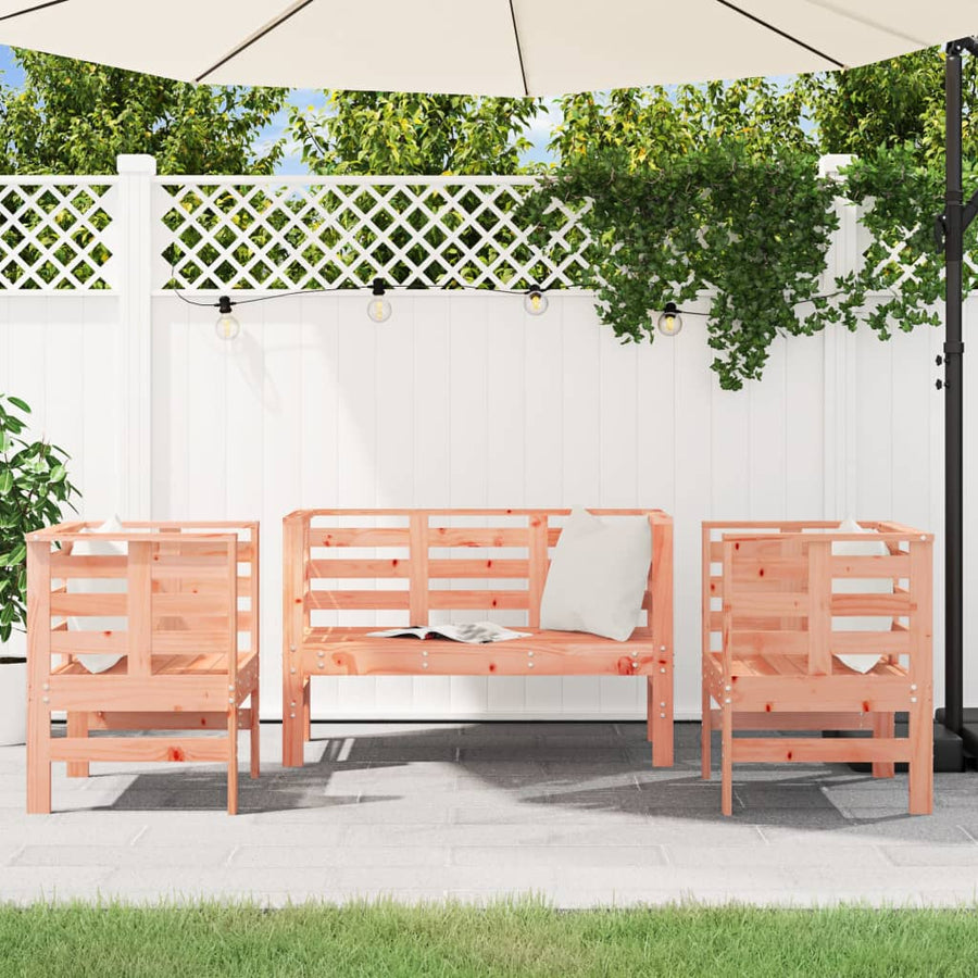 -Delige Loungeset Massief Douglashout Natuurlijk douglashout