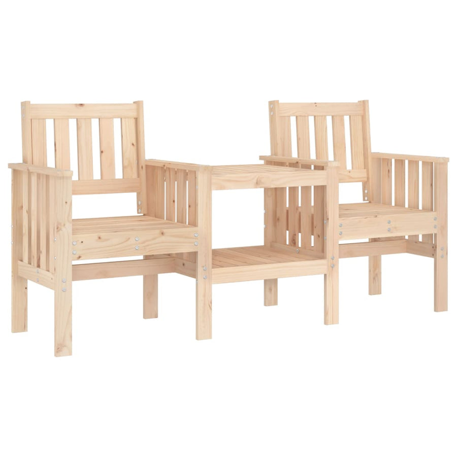 Tuinbank Met Tafel 2-Zits Massief Grenenhout Natuurlijk grenenhout