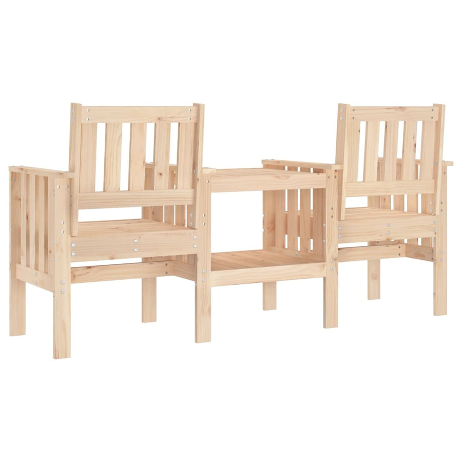 Tuinbank Met Tafel 2-Zits Massief Grenenhout Natuurlijk grenenhout