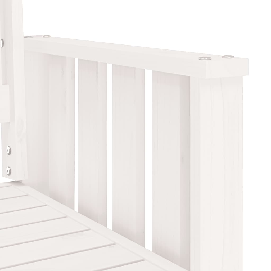 Tuinbank Met Tafel 2-Zits Massief Grenenhout Wit Wit grenenhout