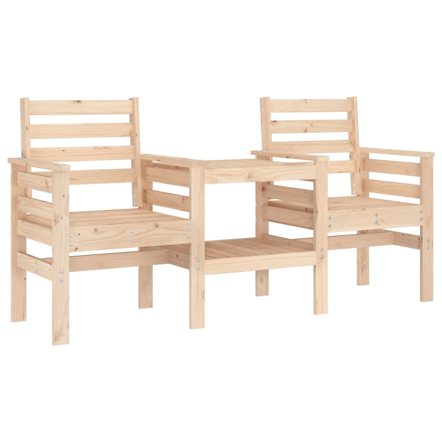 Tuinbank Met Tafel 2-Zits Massief Grenenhout Natuurlijk grenenhout