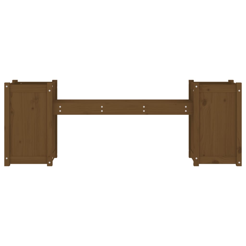Bankje Met Plantenbakken 80X36X63 Cm Grenenhout Honingbruin Honingbruin grenenhout