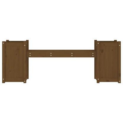 Bankje Met Plantenbakken 80X36X63 Cm Grenenhout Honingbruin Honingbruin grenenhout