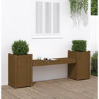 Tuinbank met plantenbakken 180x36x63 cm grenenhout honingbruin