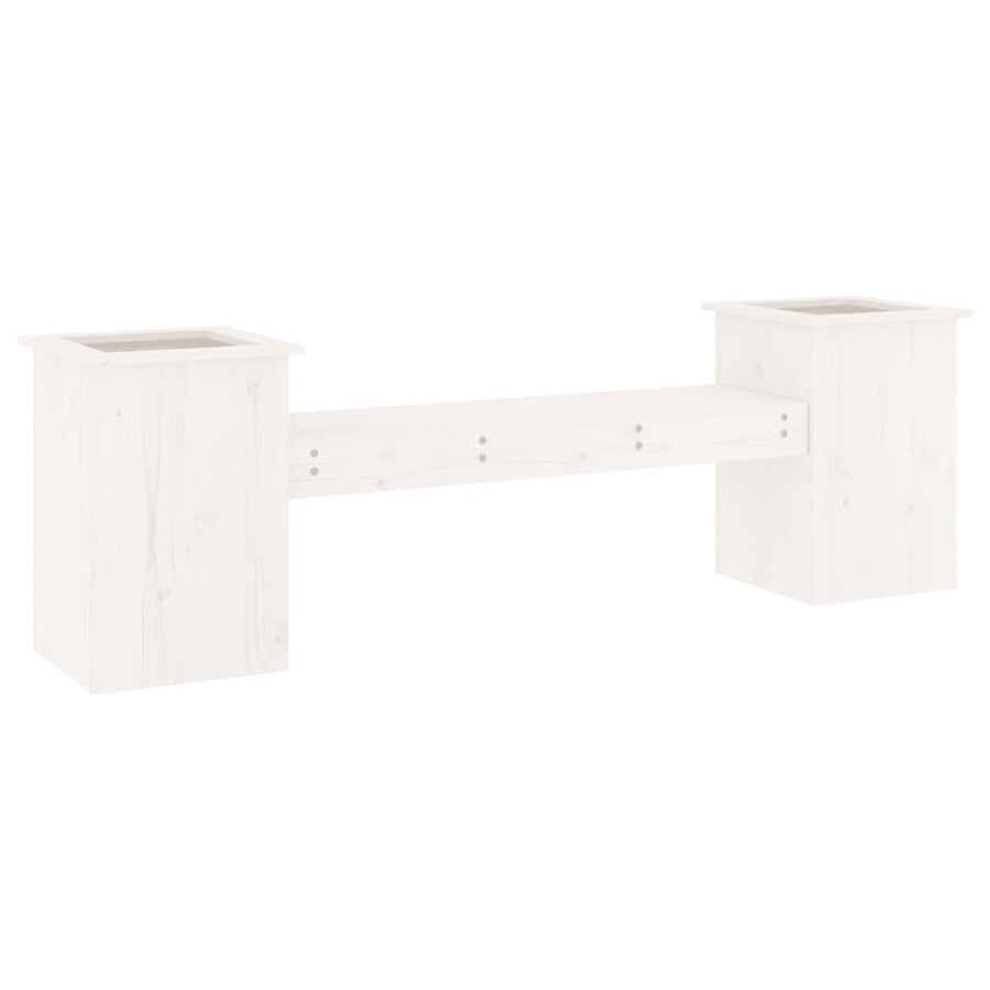 Bankje Met Plantenbakken 84,5X39,5X56,5 Cm Grenenhout Wit Wit grenenhout