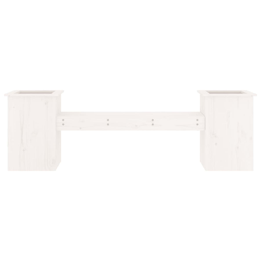 Bankje Met Plantenbakken 84,5X39,5X56,5 Cm Grenenhout Wit Wit grenenhout