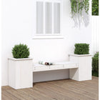 Tuinbank met plantenbakken 184,5x39,5x56,5 cm grenenhout wit