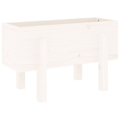 Plantenbak 62X30X38 Cm Massief Grenenhout Wit