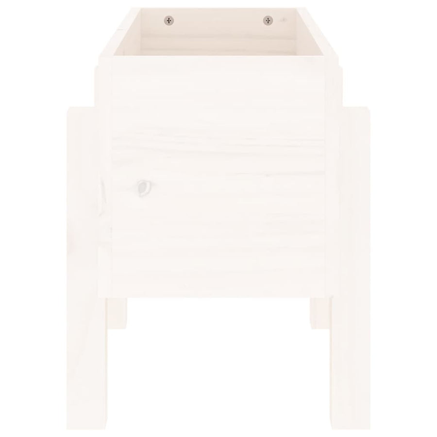 Plantenbak 62X30X38 Cm Massief Grenenhout Wit