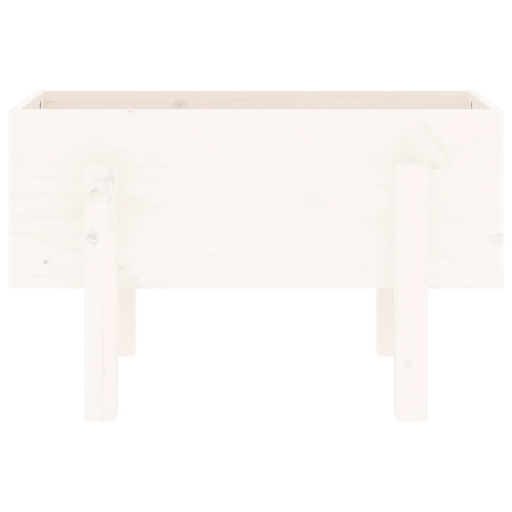 Plantenbak 62X30X38 Cm Massief Grenenhout Wit