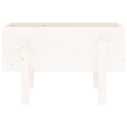Plantenbak 62X30X38 Cm Massief Grenenhout Wit