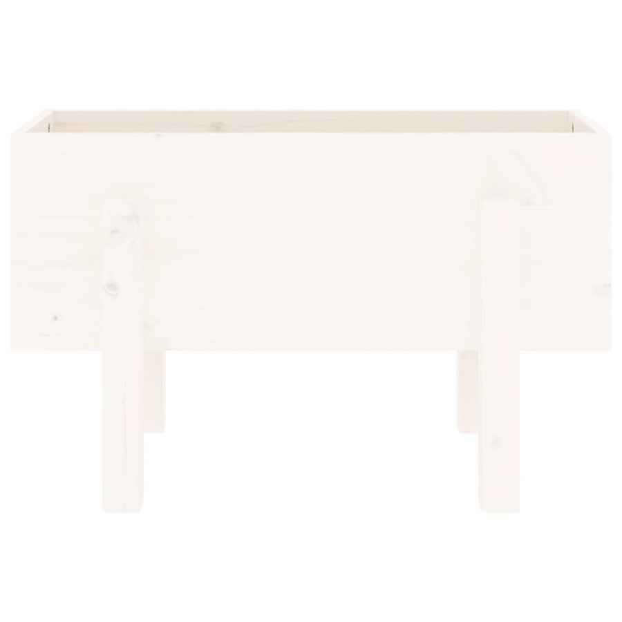 Plantenbak 62X30X38 Cm Massief Grenenhout Wit