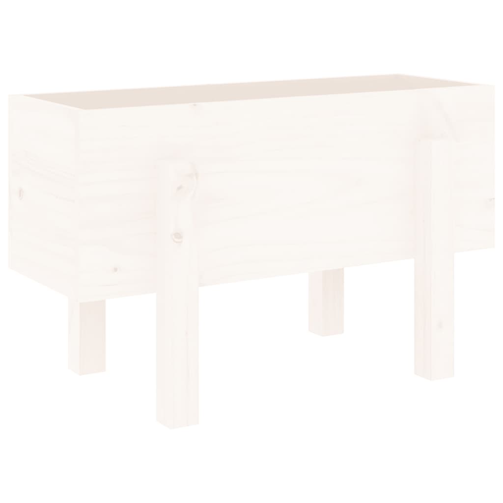 Plantenbak 62X30X38 Cm Massief Grenenhout Wit