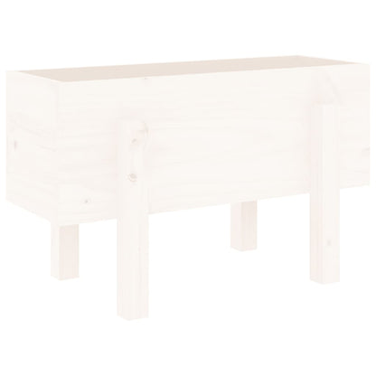 Plantenbak 62X30X38 Cm Massief Grenenhout Wit