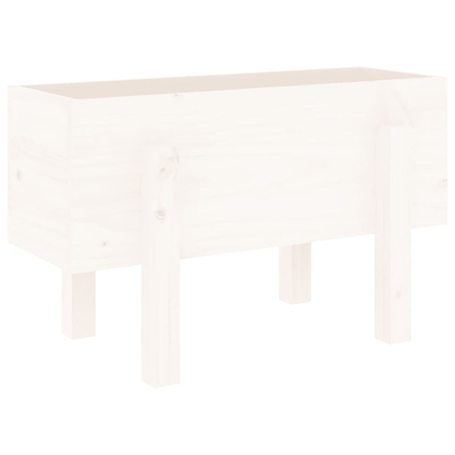 Plantenbak 62X30X38 Cm Massief Grenenhout Wit