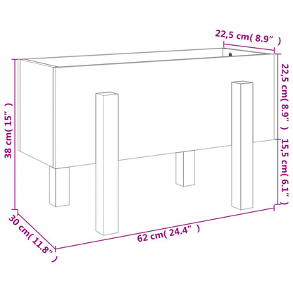 Plantenbak 62X30X38 Cm Massief Grenenhout Wit
