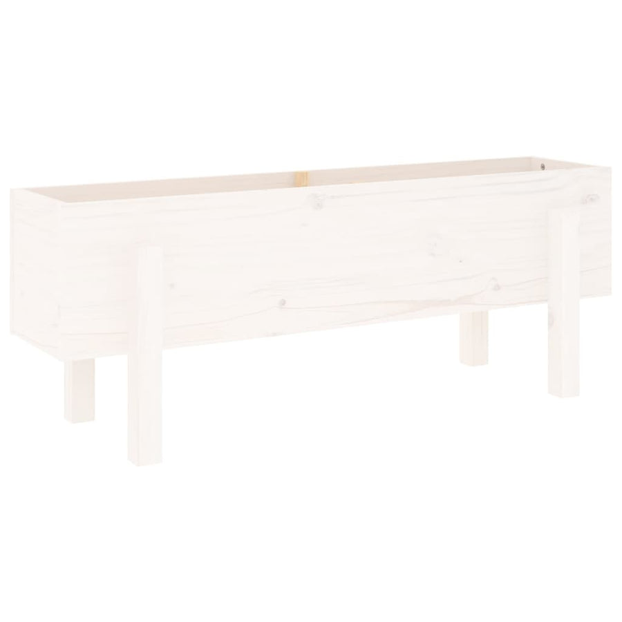 Plantenbak Verhoogd 101X30X38 Cm Massief Grenenhout Wit