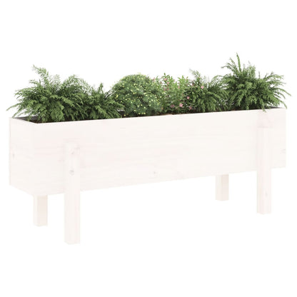 Plantenbak Verhoogd 101X30X38 Cm Massief Grenenhout Wit