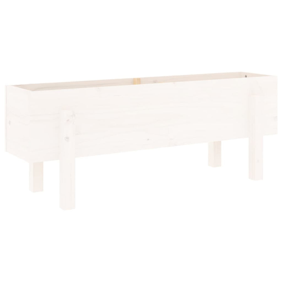 Plantenbak Verhoogd 101X30X38 Cm Massief Grenenhout Wit